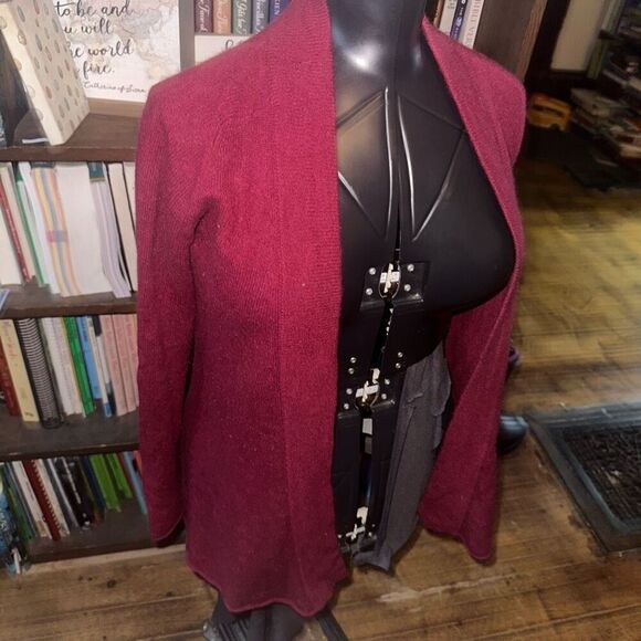 Claudia Nichole cashmere red cozy luxe M cardigan - Picture 2 of 5
